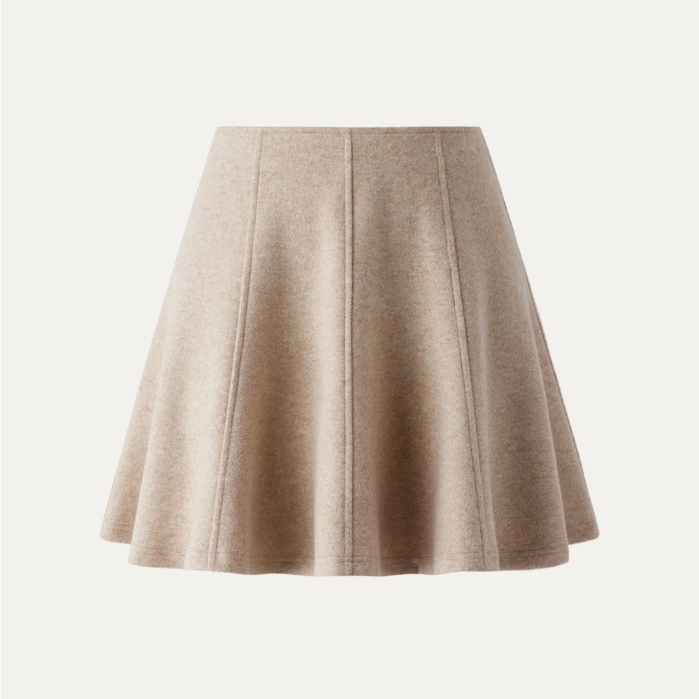 OGL Taupe Panel-Seamed Skater Skirt